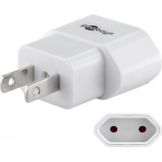Adaptor de retea SUA Japonia la fisa Euro tip C CEE 7/16 mama 10A alb Goobay Adaptor de retea SUA Japonia la fisa Euro tip C CEE 7/16 mama 10A alb Goobay
