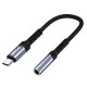 Adaptor audio USB-C tata - JACK 3.5 mm mama 10cm negru BWOO BO-BZ47