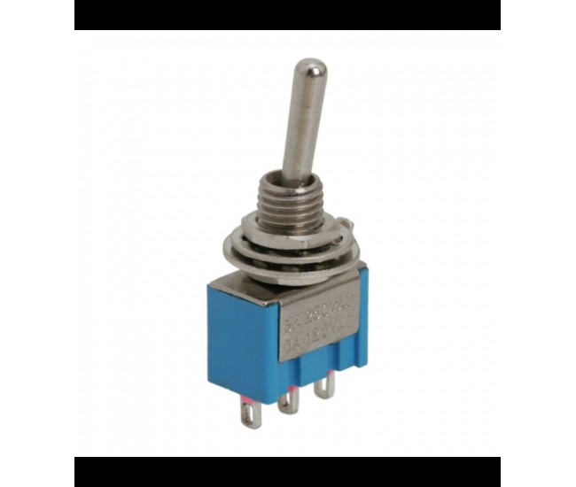 Comutator cu brat 1 circuit 3A 250V ON-OFF-ON cu retinere Comutator cu brat 1 circuit 3A 250V ON-OFF-ON cu retinere