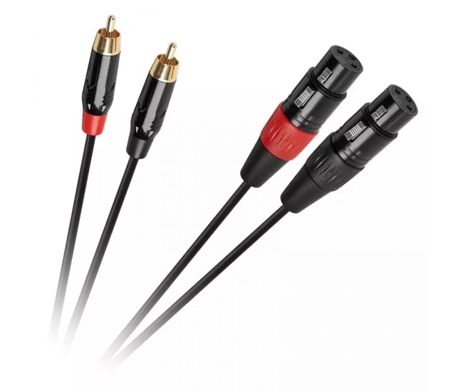 Cablu stereo XLR 3pin mama - 2x RCA tata 1m fire 2x18/0.10mm OFC +PVC +impletitura 32/0.10mm OFC KPO2930 CABLETECH Cablu stereo XLR 3pin mama - 2x RCA tata 1m fire 2x18/0.10mm OFC +PVC +impletitura 32/0.10mm OFC KPO2930 CABLETECH