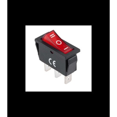 Intrerupator IRS-103-3C 3 pini 3 pozitii 11x30 mm ON-OFF-ON rosu 15A 250V cu retinere