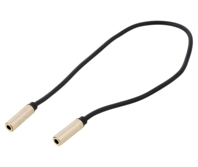 Cablu prelungire audio stereo Jack 3.5 mm mama-mama 0.3m aurit negru VENTION BFABY Cablu prelungire audio stereo Jack 3.5 mm mama-mama 0.3m aurit negru VENTION BFABY