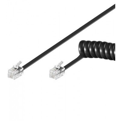 Cablu telefonic receptor spiralat RJ10 7m 4 pini 4 contacte Goobay
