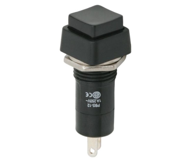 Intrerupator 1 circuit 1A 250V OFF-ON negru 09024FK cu retinere Intrerupator 1 circuit 1A 250V OFF-ON negru 09024FK cu retinere