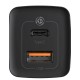 Incarcator retea Baseus GaN2 Lite Quick Charge 65W 1x USB 5V/3A 1x USB Type-C 5V/3A negru CCGAN2L-B01 Incarcator retea Baseus GaN2 Lite Quick Charge 65W 1x USB 5V/3A 1x USB Type-C 5V/3A negru CCGAN2L-B01