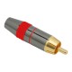 Mufa RCA tata contact aurit cablu 8mm inel rosu Mufa RCA tata contact aurit cablu 8mm inel rosu
