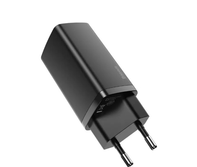 Incarcator retea Baseus GaN2 Lite Quick Charge 65W 1x USB 5V/3A 1x USB Type-C 5V/3A negru CCGAN2L-B01 Incarcator retea Baseus GaN2 Lite Quick Charge 65W 1x USB 5V/3A 1x USB Type-C 5V/3A negru CCGAN2L-B01