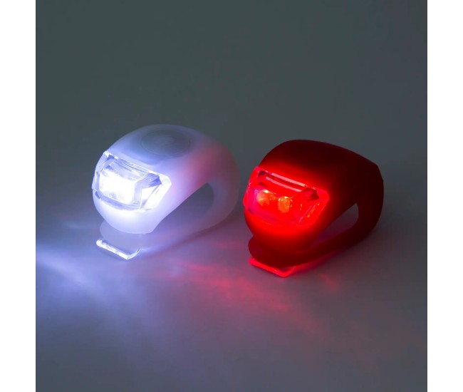 Set lumini LED pentru bicicleta TPE rezistent la apa/ 2buc fata si spate 57069B
