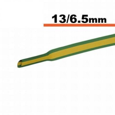 Tub termocontractibil galben-verde 13mm/ 6.5mm 0.5m Tub termocontractibil galben-verde 13mm/ 6.5mm 0.5m