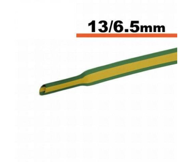 Tub termocontractibil galben-verde 13mm/ 6.5mm 0.5m Tub termocontractibil galben-verde 13mm/ 6.5mm 0.5m