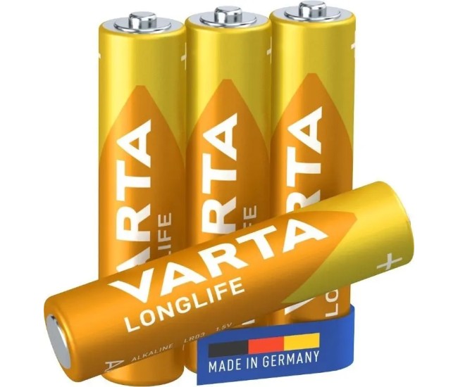 Set baterii alcaline R3 AAA 4buc LonglifeVarta 42330