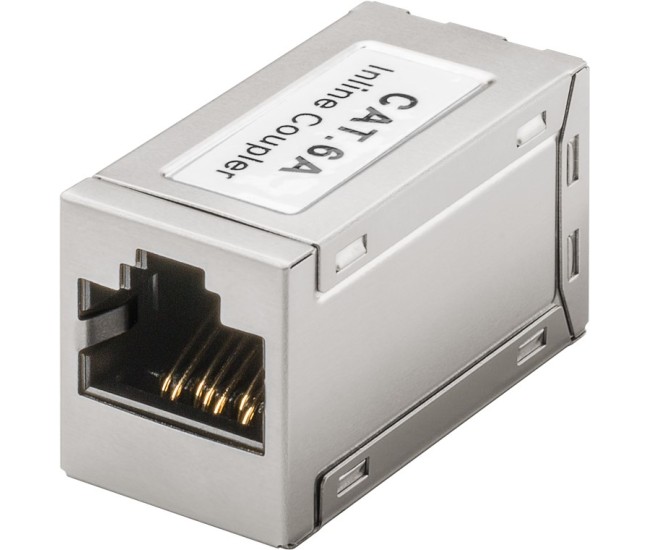 Adaptor prelungitor RJ45 CAT6A SFTP PiMF 500MHz ecranat mama-mama 72499 Goobay Adaptor prelungitor RJ45 CAT6A SFTP PiMF 500MHz ecranat mama-mama 72499 Goobay
