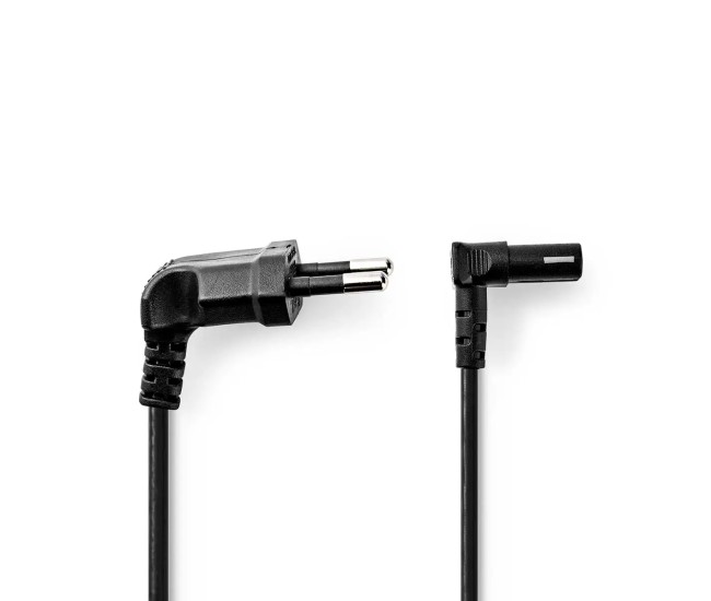 Cablu de alimentare Euro tata cotit - IEC-320-C7 cotit 2m negru Nedis CEGL11075BK20