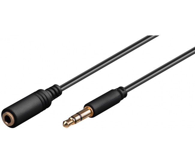 Cablu extensie pentru casti audio AUX JACK 3.5 mm Stereo 1.5m SLIM mama-tata Goobay Cablu extensie pentru casti audio AUX JACK 3.5 mm Stereo 1.5m SLIM mama-tata Goobay