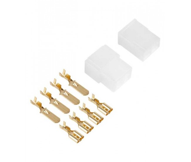 Cupla 4 contacte cu protectie papuc auto 4x tata+mama 6.3mm Cupla 4 contacte cu protectie papuc auto 4x tata+mama 6.3mm