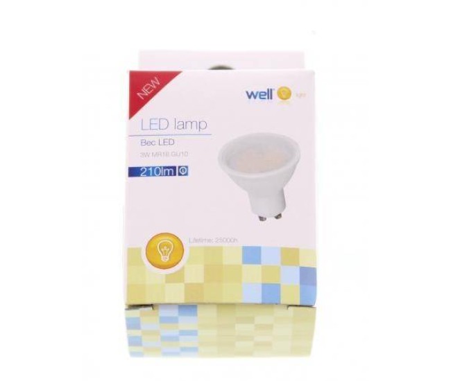 Spot LED MR16 GU10 3W 230V lumina calda Well Spot LED MR16 GU10 3W 230V lumina calda Well