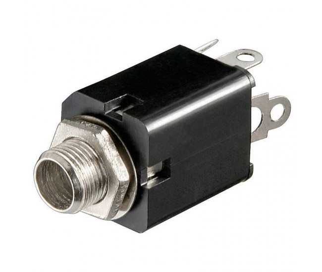 Mufa Jack audio 6.35 mm stereo mama din plastic panou Goobay Mufa Jack audio 6.35 mm stereo mama din plastic panou Goobay