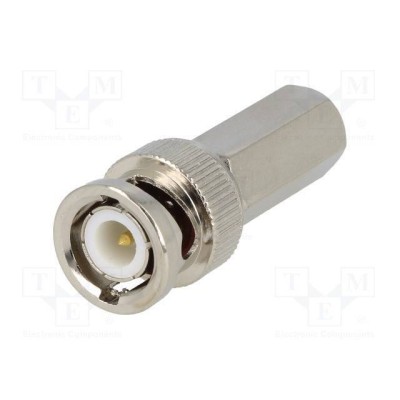 Mufa BNC tata prin insurubare pentru cablu RG6U pin aurit