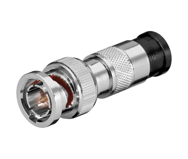 Mufa BNC tata 75ohm compresie RG6 7mm pin aurit Goobay 12039 Mufa BNC tata 75ohm compresie RG6 7mm pin aurit Goobay 12039