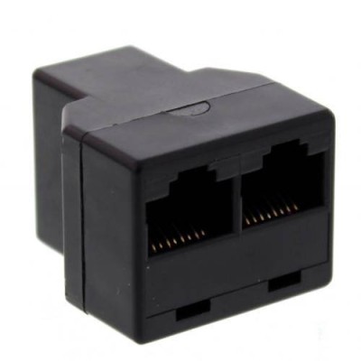 Adaptor telefonic 1x RJ11 6P4C mama - 2x RJ11 6P4C mama negru Well Adaptor telefonic 1x RJ11 6P4C mama - 2x RJ11 6P4C mama negru Well