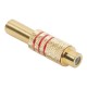 Mufa RCA mama metal aurit cablu 6mm inel rosu Mufa RCA mama metal aurit cablu 6mm inel rosu