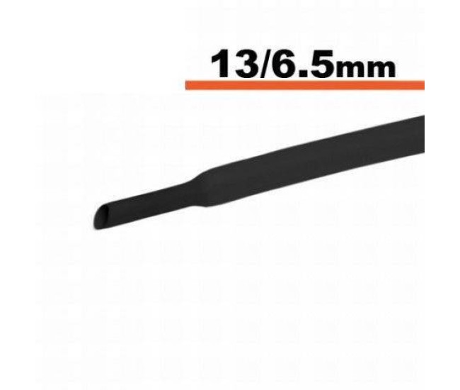 Tub termocontractibil negru 13mm/ 6.5mm 0.5m Tub termocontractibil negru 13mm/ 6.5mm 0.5m