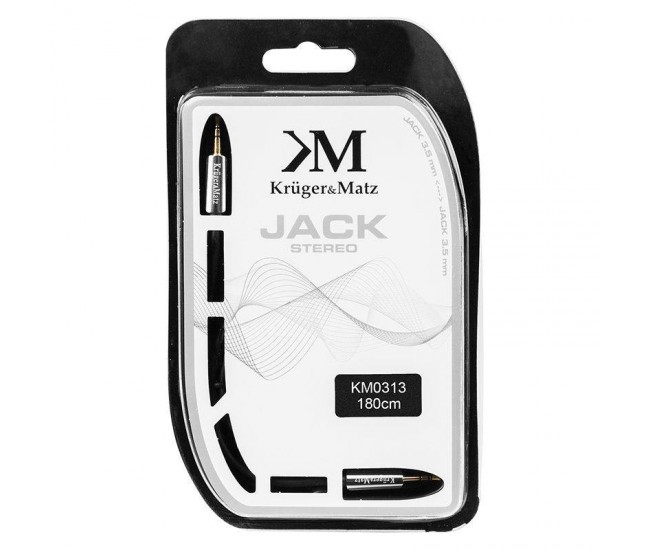 Cablu Jack 3.5 mm la 3.5 mm 1.8m Profesional Kruger&Matz Cablu Jack 3.5 mm la 3.5 mm 1.8m Profesional Kruger&Matz