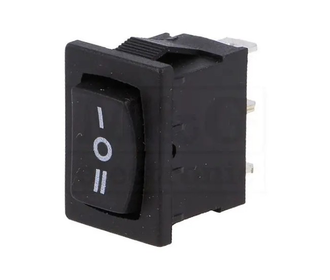 Comutator fara retinere 3 pozitii (ON)-OFF-(ON) 3A /250VAC 18.8x12.9x13.4mm negru NINIGI RSM1232C0BK