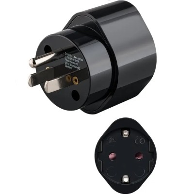 Adaptor calatorie CEE 7/3 Schuko mama la priza US /Japonia Tip B /NEMA 5-15 /3 pini negru