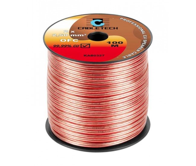Cablu difuzor transparent OFC cupru 2x2.5 mm Cabletech KAB0327