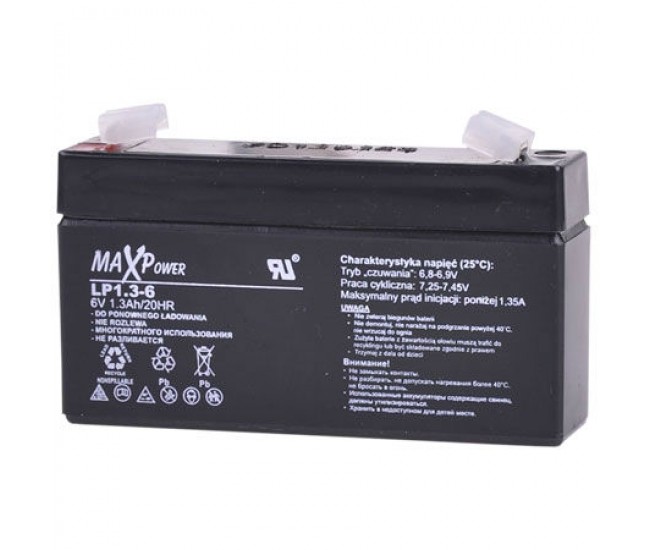 Acumulator stationar SLA Acid Plumb 6V 1.3Ah MaxPower Vipow Acumulator stationar SLA Acid Plumb 6V 1.3Ah MaxPower Vipow