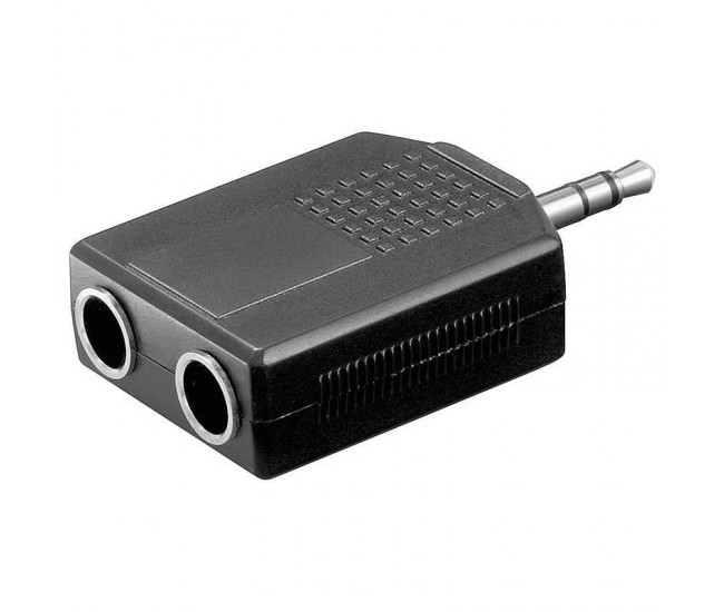 Adaptor Jack 3.5 mm stereo tata la 2x 6.35 mm stereo mama Goobay Adaptor Jack 3.5 mm stereo tata la 2x 6.35 mm stereo mama Goobay