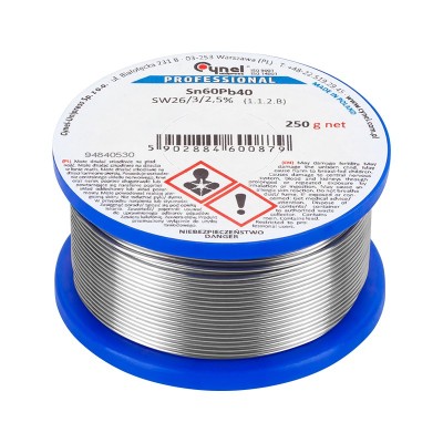 Rola fludor 1mm SN60 PB40 Flux 2.5% 250g CYNEL Rola fludor 1mm SN60 PB40 Flux 2.5% 250g CYNEL