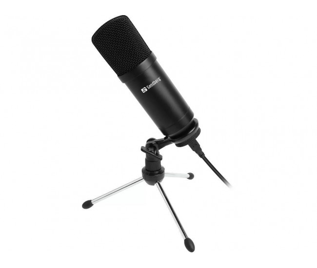 Microfon de birou pentru streaming USB negru Sandberg 126-09 Microfon de birou pentru streaming USB negru Sandberg 126-09