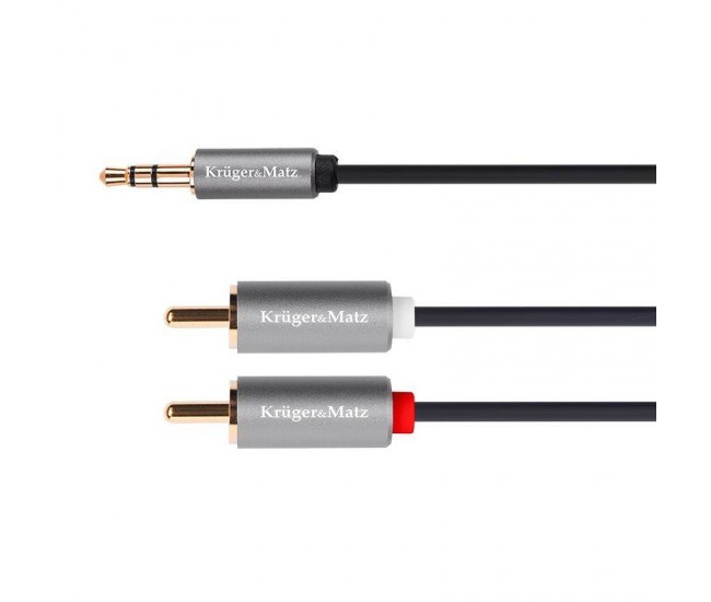 Cablu JACK 3.5 mm - 2x RCA 1.8m STEREO Basic KRUGER&MATZ Cablu JACK 3.5 mm - 2x RCA 1.8m STEREO Basic KRUGER&MATZ