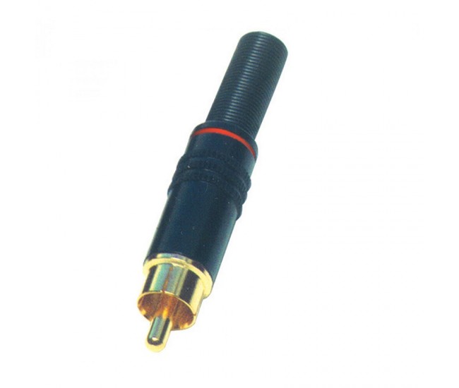 Mufa RCA tata metal aurit cu marcaj alb/negru HOME Mufa RCA tata metal aurit cu marcaj alb/negru HOME