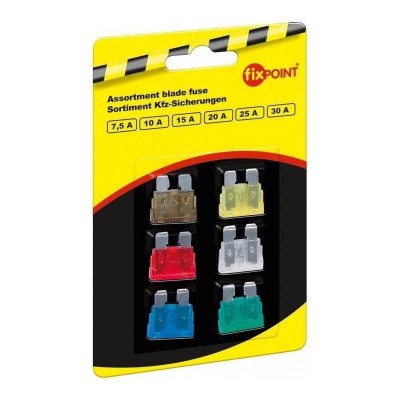 Set sigurante auto 7.5A 10A 15A 20A 25A si 30A Fixpoint 19x13mm