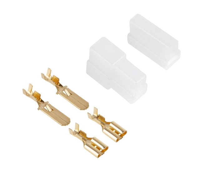 Cupla 2 contacte cu protectie papuc auto 2x tata+mama 6.3mm