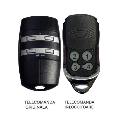 Telecomanda poarta garaj Life cu 4 canale FIDO frecventa 433.92MHz Codificare LIFE Rolling Code Baterie alcalina 12V compatibila