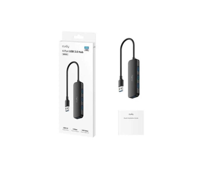 HUB USB 3.0 Cudy UH40A 4x USB3.0 negru HUB USB 3.0 Cudy UH40A 4x USB3.0 negru