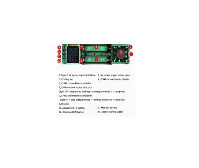 Tester 2x 18650 LCD alimentare la USB type C KBAF0002-005 TESTER-2X18650-C Tester 2x 18650 LCD alimentare la USB type C KBAF0002-005 TESTER-2X18650-C