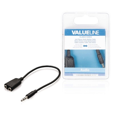 Splitter adaptor Jack 3.5 mm tata la 2x 3.5 mm mama 0.2m VALUELINE Splitter adaptor Jack 3.5 mm tata la 2x 3.5 mm mama 0.2m VALUELINE