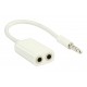 Splitter audio stereo 3.5 mm tata - 2x 3.5 mm mama 0.2m alb Valueline Splitter audio stereo 3.5 mm tata - 2x 3.5 mm mama 0.2m alb Valueline