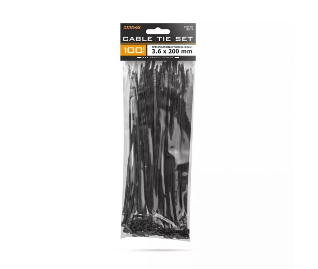 Coliere plastic 200x3.6mm 100buc Handy 05417 Coliere plastic 200x3.6mm 100buc Handy 05417