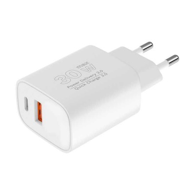 Incarcator rapid de retea USB tip A si USB type C 30W PD 3.0 + QC 3.0 Kruger&Matz KM0855 Incarcator rapid de retea USB tip A si USB type C 30W PD 3.0 + QC 3.0 Kruger&Matz KM0855