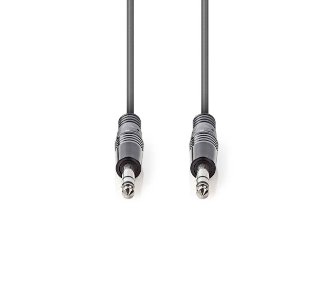 Cablu audio balansat Jack Stereo 6.35 mm tata - 6.35 mm tata 1.5m gri Nedis Cablu audio balansat Jack Stereo 6.35 mm tata - 6.35 mm tata 1.5m gri Nedis