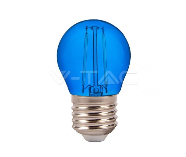 Bec LED G45 E27 2W cu filament lumina albastra V-TAC