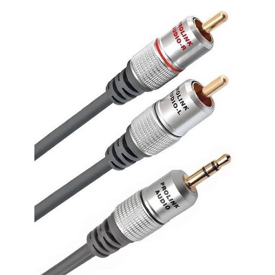 Cablu audio stereo Jack 3.5 mm - 2x RCA 5m ecranat negru PROLINK TCV3420-5.0