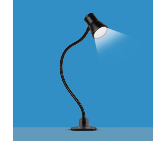 Lampa LED de birou flexibila cu clema/ USB/ 500lm reglaj intensitate si temperatura de culoare/ negru Phenom 20258 Lampa LED de birou flexibila cu clema/ USB/ 500lm reglaj intensitate si temperatura de culoare/ negru Phenom 20258