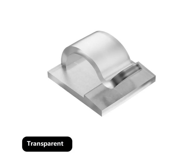Set 24buc organizatoare de cabluri Well autoadezive transparente ORG-CABLE-S0224TT-WL